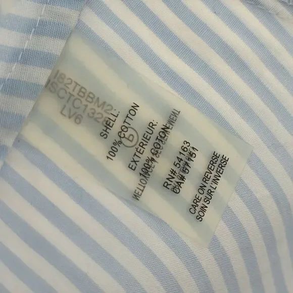 Ivanka Trump Striped Sleeveless Peplum Cotton Nautical Summer Blue White Top - Picture 9 of 12